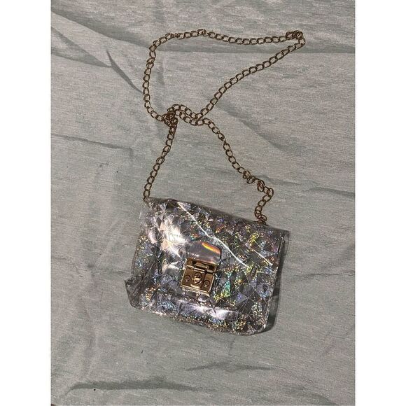 Nice Glitter Geometric Graphic Twist Lock Chain Bag - Women Crossbody good condi - Picture 3 of 7